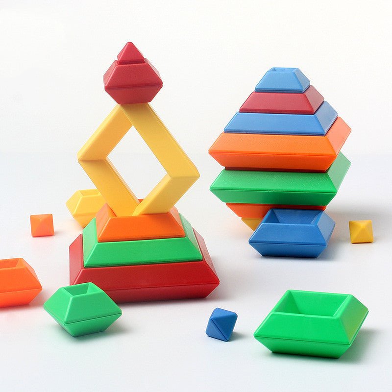 Stack Attack — Rainbow Tower Ring + Shape Learning Set