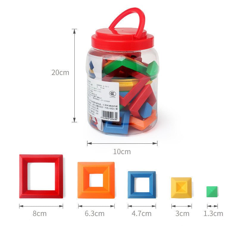 Stack Attack — Rainbow Tower Ring + Shape Learning Set