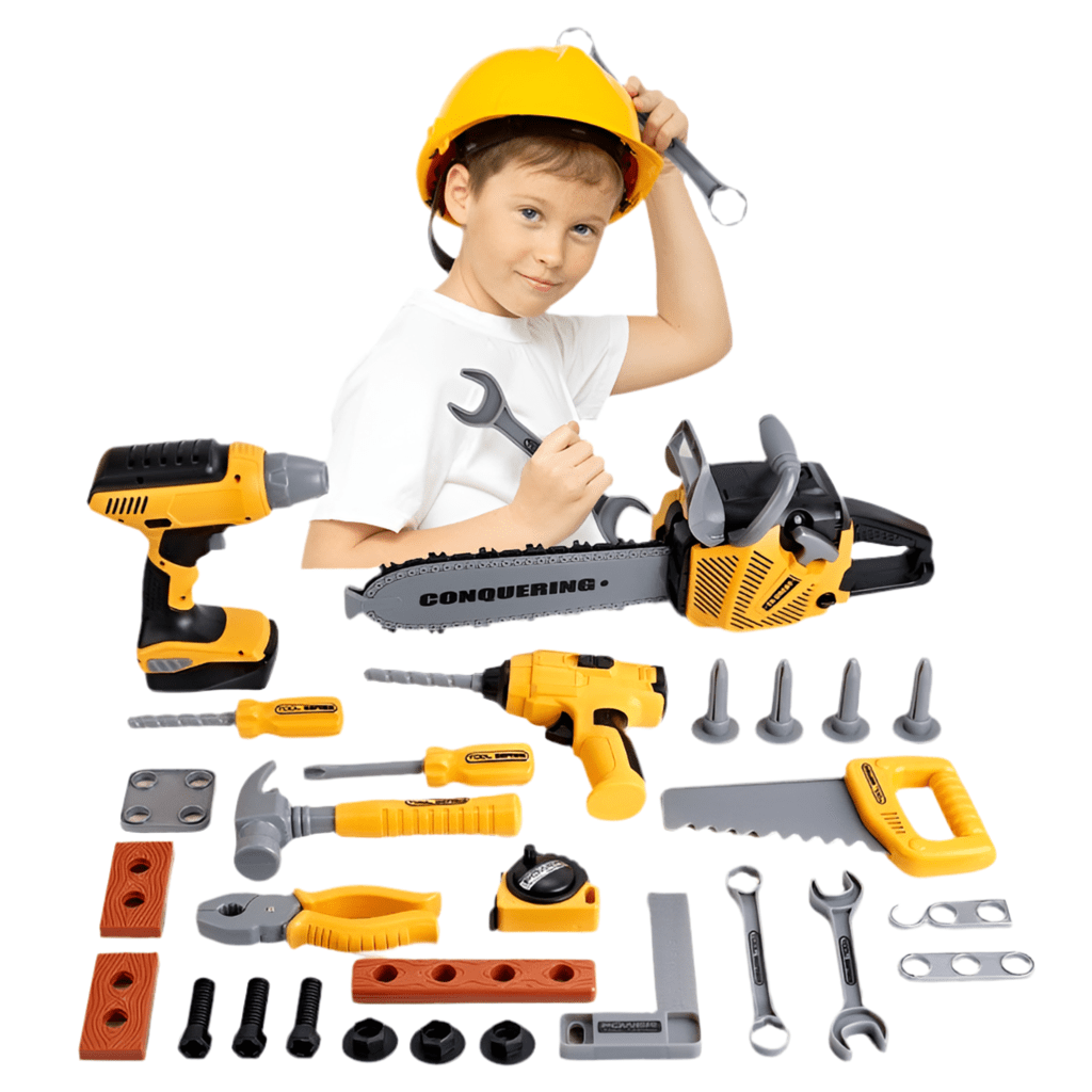 Tiny Tools, Big Boss — Pretend Play Drill + Toolbox Set