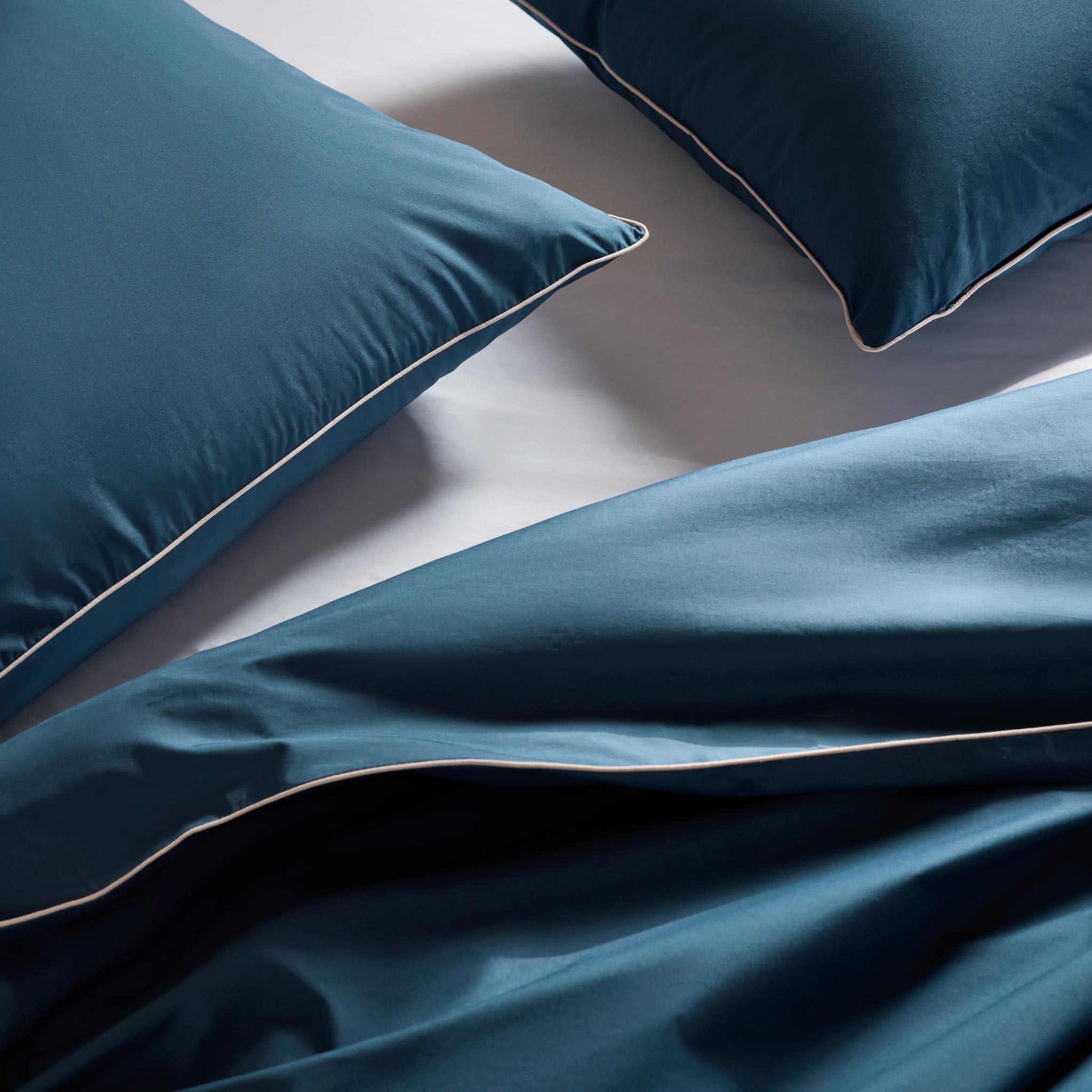 Piped Classic Percale Duvet Cover - Last Call