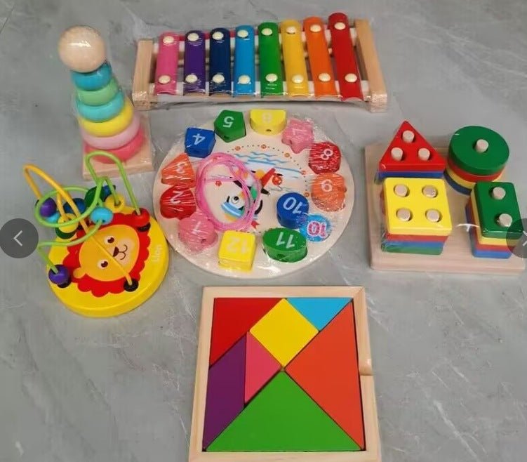 Little Prodigy Wooden Music + Learning Toy Set (9-Piece)