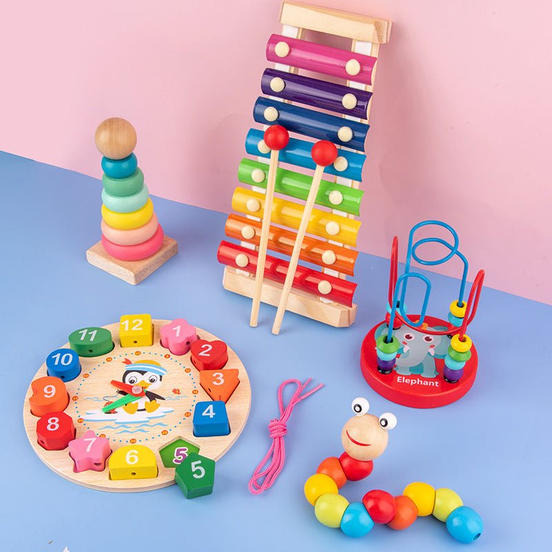 Little Prodigy Wooden Music + Learning Toy Set (9-Piece)
